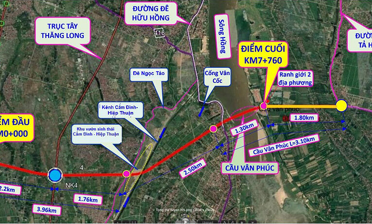 Khởi công cầu Vân Phúc bắc qua sông Hồng nối Phúc Thọ, Hà Nội với Liên Châu, Yên Lạc cũ