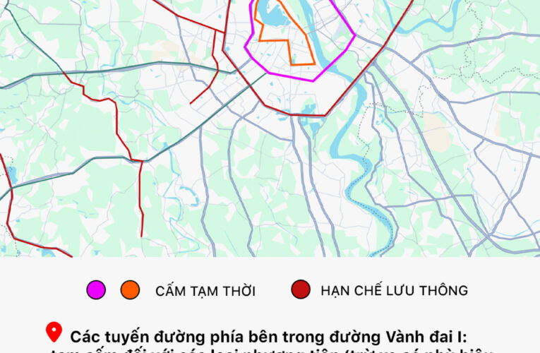 Infographic: Các tuyến đường ở Hà Nội bị cấm xe phục vụ Lễ diễu binh, diễu hành Quốc khánh 2/9