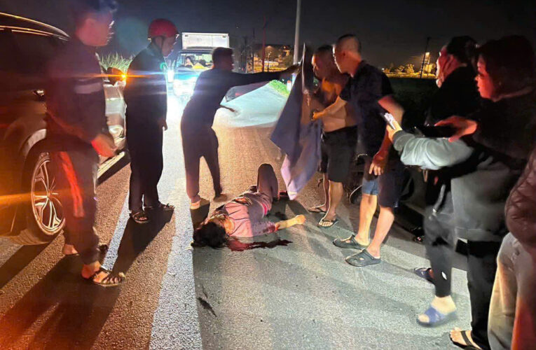 Hiện trường thương tâm xe máy gây tai nan rồi bỏ chạy tại khu vực đường lên dốc Lũng Hạ – thôn Phú Phong – xã Hồng Phương (cũ), huyện Yên Lạc, tỉnh Vĩnh Phúc