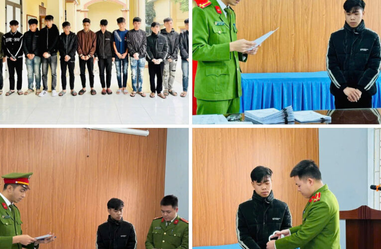 Cơ quan CSĐT Công an tỉnh Phú Thọ khởi tố 14 đối tượng đi xe mô tô mang theo hung khí dồn đuổi đánh nhau trên đường tỉnh lộ 303 thuộc địa phận xã Tề Lỗ