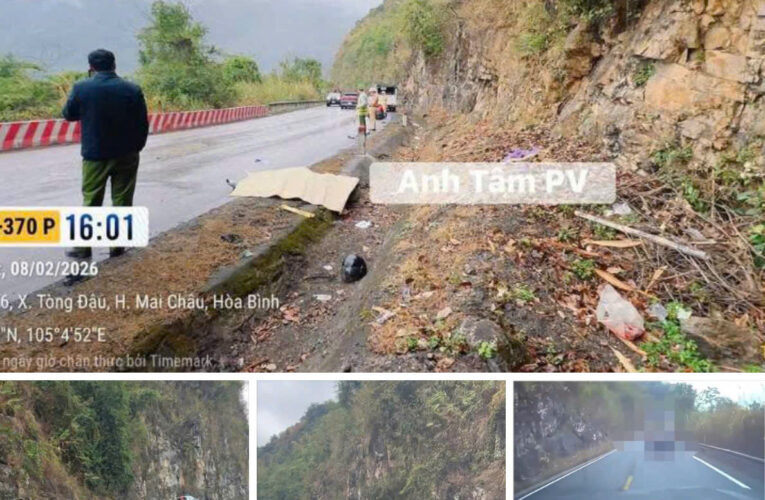 Cam hành trình ghi lại toàn cảnh vụ TNGT tại Đèo Thung Khe, Mai Châu, Phú Thọ khjen 2 vợ chồng đi xe máy biển 88-L1 k qua khỏi